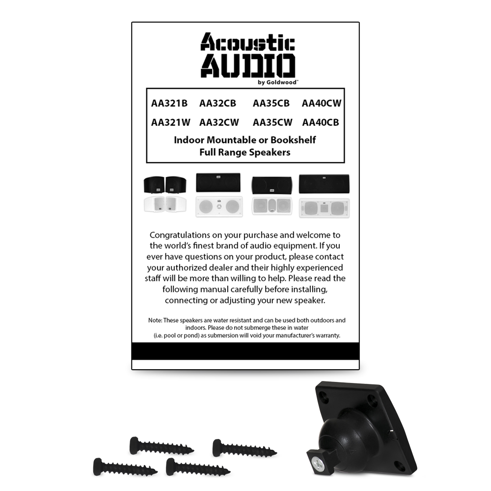 Acoustic Audio AA32CB Mountable Indoor Center Speaker 300 Watts Black Bookshelf - image 4 of 4