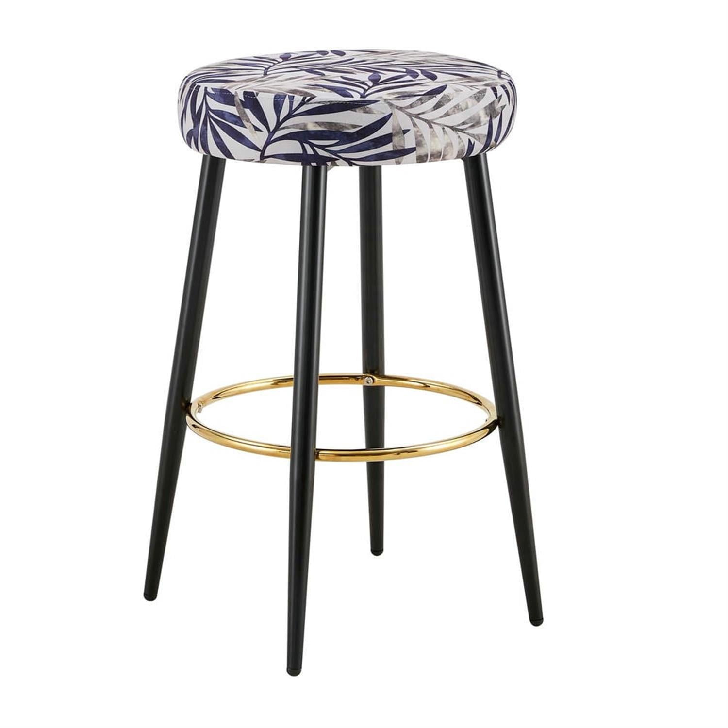 Demi Bonn 30" Counter Height Bar Stools Set of 2, PU Leather Upholstered Barstools, Kitchen Island Countertop Chairs for Dining Room, Silver