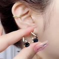 thumbnail image 5 of 2 pares de pendientes linfáticos pendientes linfáticos pendientes de drenaje linfático pendientes de aro de circonita brillante para mujeres y niñas, 5 of 5