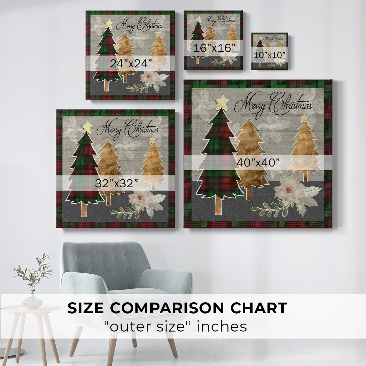 Collaged Christmas Collection D- Gallery Wrapped Canvas