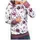 thumbnail image 1 of Mujeres Sexy Crop Floral Stripe Printed Splicing Workout Outwears Manga larga con cuello en V Sudaderas con capucha Sweatershirt Casual Otoño Blusa Tops Fridja fksj3918, 1 of 5