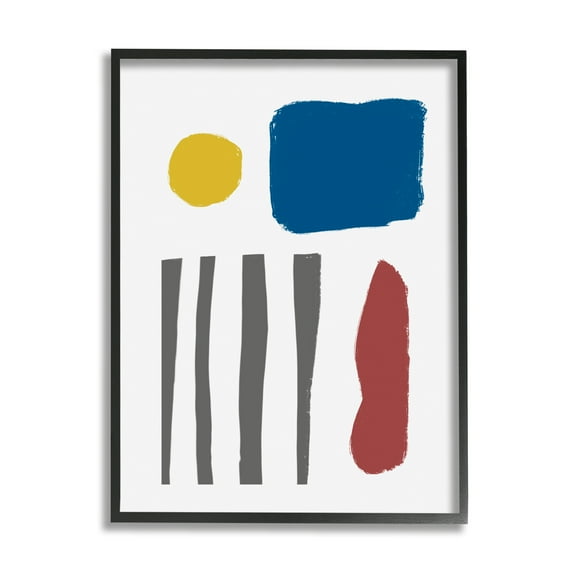 Stupell Industries Study of Rough Edge Shapes Little Thoughts Abstraction Abstract Painting Black Framed Art Print Wall Art, 11 x 14