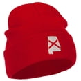 thumbnail image 4 of Alabama Flag Map Embroidered Long Beanie - Red OSFM, 4 of 5