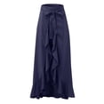 thumbnail image 3 of WRFWUL Womens Skirt Pants High Waist Wide Leg Ruffle Pants Tie Front Asymmetrical Hem Flowy Casual Dressy Trousers, 3 of 4