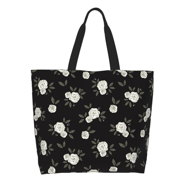 Disketp Rose Flowers Bolsa Tote Estampada para Mujer, Bolso de Hombro y de Mano para Compras y Viajes