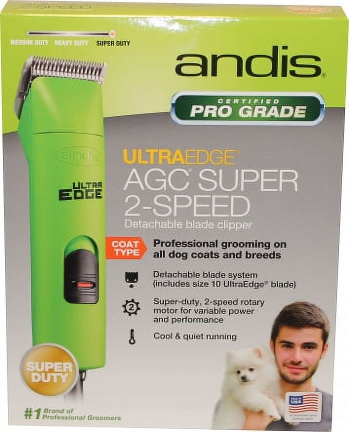 Andis UltraEdge AGC Super 2-Speed Detachable Blade Clipper, Professional Animal Grooming, Spring Green, AGC2 (23290) - image 2 of 2