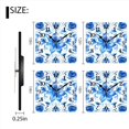 thumbnail image 3 of Square Wall Clock,Beautiful Blue Watercolor Floral Ornament Pattern On White BackgSquare,Silent Non-Ticking Wall Clock Decor for Home Office Kitchen Living Room Bedroom(14inch), 3 of 4