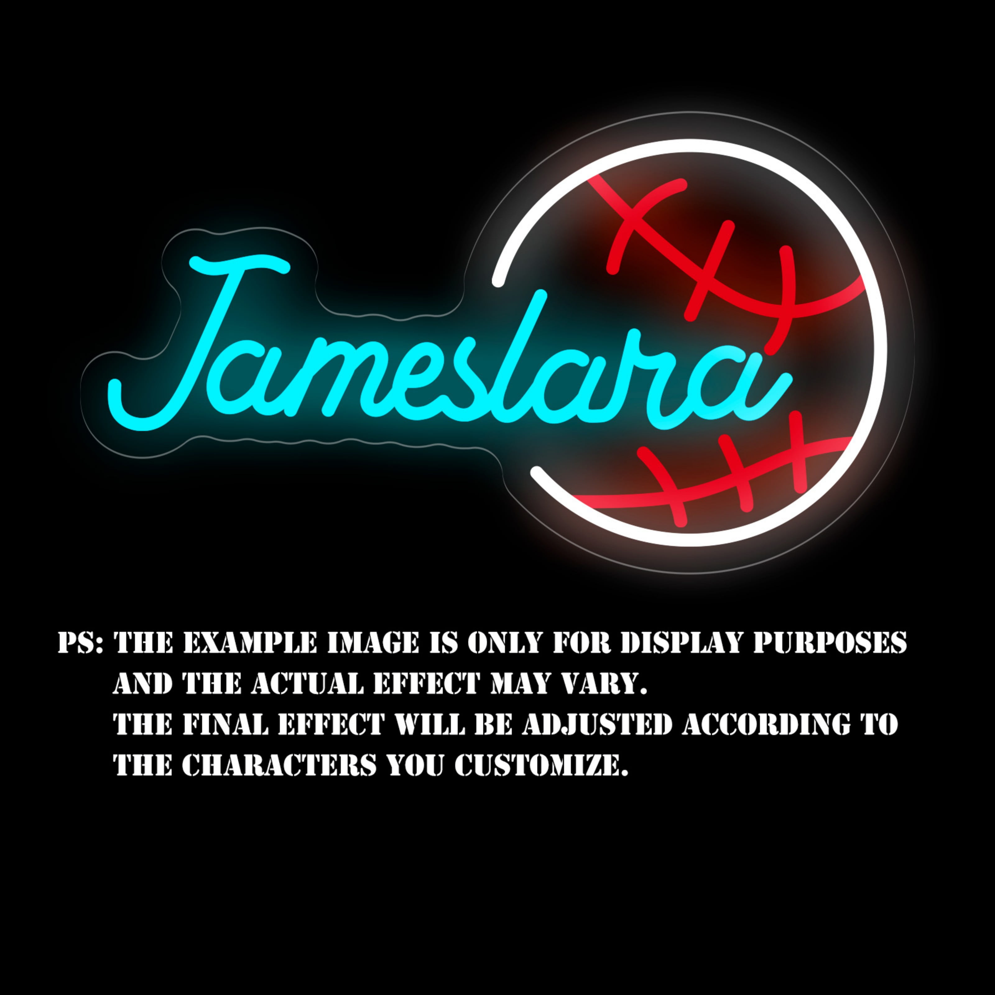 UPONRAY Single Line Custom Neon Signs with Baseball, Usb Powered with Adjustable Brightness Wall Decor for Gifts, Dark Blue, 12 inch