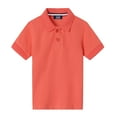 thumbnail image 2 of LittleSpring 4T Pique Polo Shirts for Boys Short Sleeve Golf Shirt Toddler Girl School Uniform Tops Orange Pink, 2 of 6
