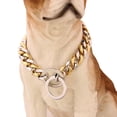 thumbnail image 5 of Oro14 pulgadasCadena dorada para collar de perro con ancho de hebilla de acero, cadena deslizante de eslabones cubanos de acero inoxidable, 5 of 5