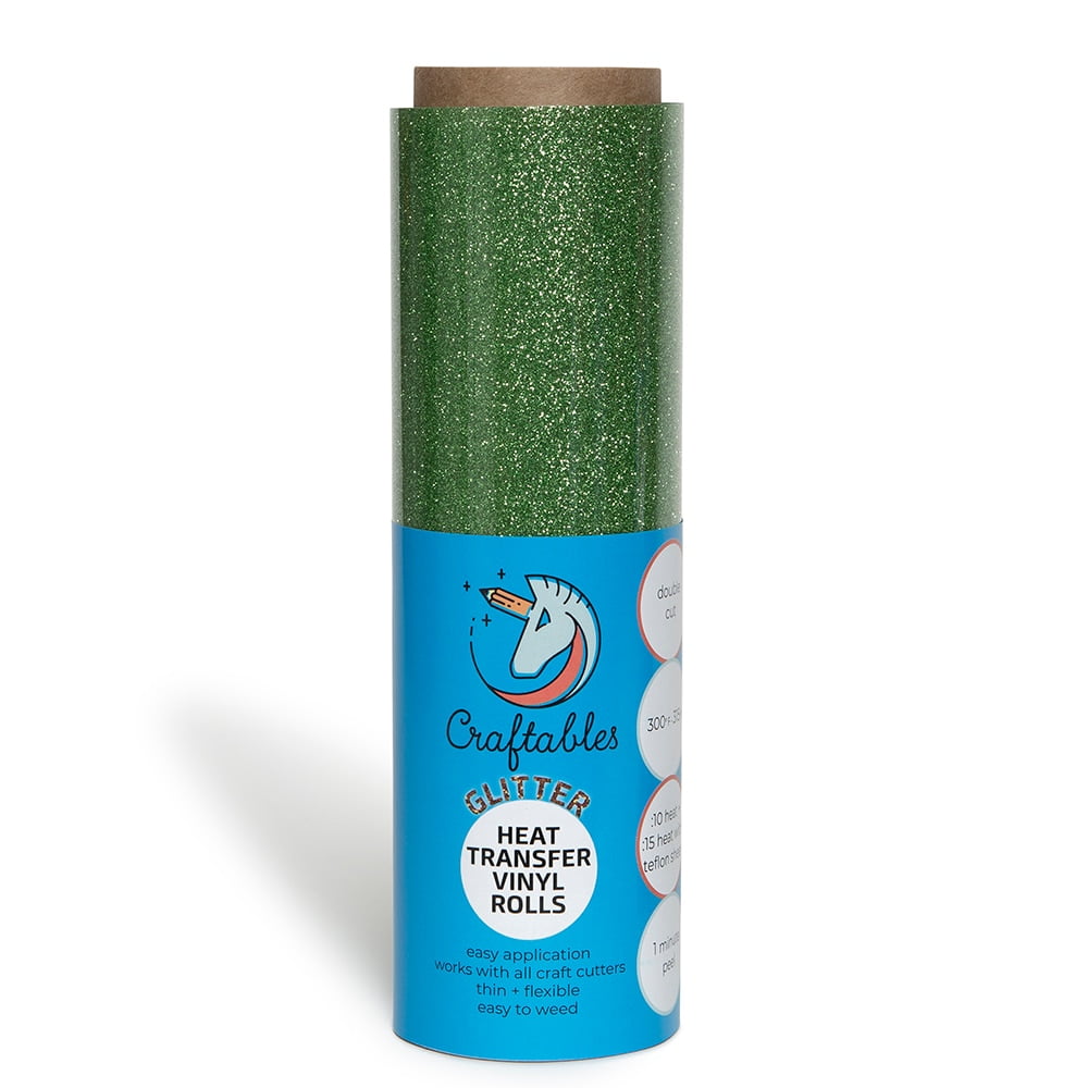Lime Glitter Heat Transfer Vinyl 50 ft. Roll HTV Easy to Weed Tshirt