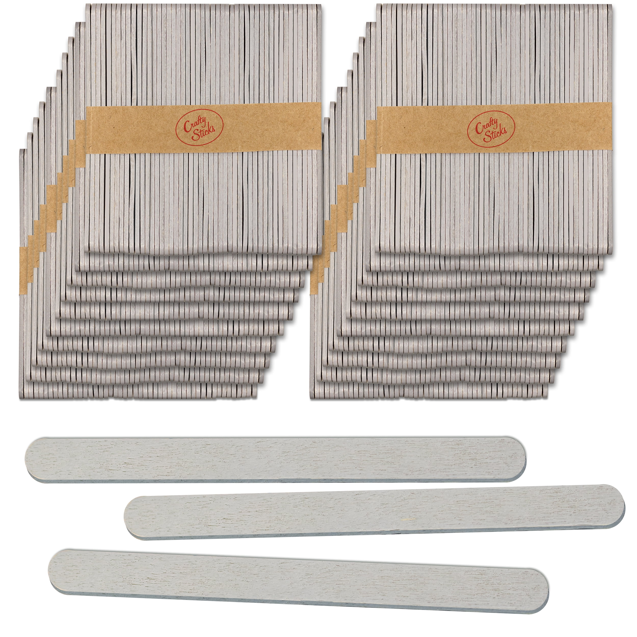CraftySticks- 1000 Pack 4.5 Inch Gray Painted Popsicle Sticks, Wood Craft Sticks for Crafts, Learning and STEM Basics