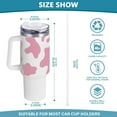 thumbnail image 3 of SKYSONIC Insulated Tumblers with Lids and Straws Handles 40oz Water Bottle Pink Cow Print Camoflage Travel Mug Reusable Stainless Steel Thermos Vacuum, 3 of 7