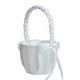 thumbnail image 1 of Cesta de satén blanco con lazo para la ceremonia de boda de la niña de las flores, 1 of 6