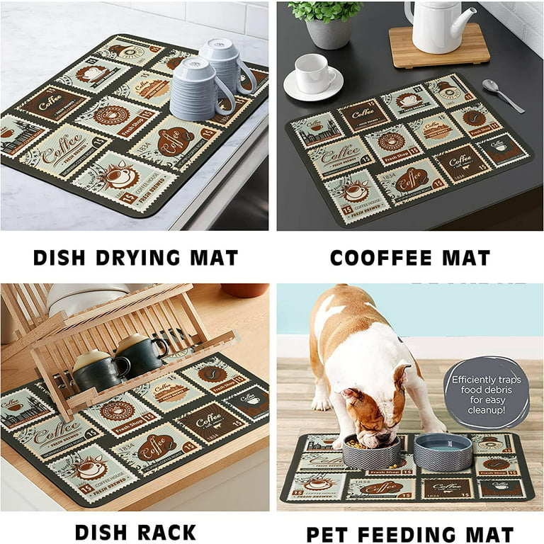  Coffee Mat, 24x16Dish Drying Mats for Kitchen