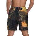 thumbnail image 2 of Lsque Mens Swim Trunks Sunset Meditating Doberman Pattern - Bathing Suit Compression Liner - Beach Swim Shorts Swimwear - (S-3XL) - Stretch Quick Dry -Large, 2 of 9
