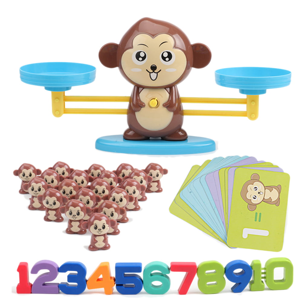 Monkey Digital Balance Scale Toy Early Math Learning Child Math Scales Game Toys 