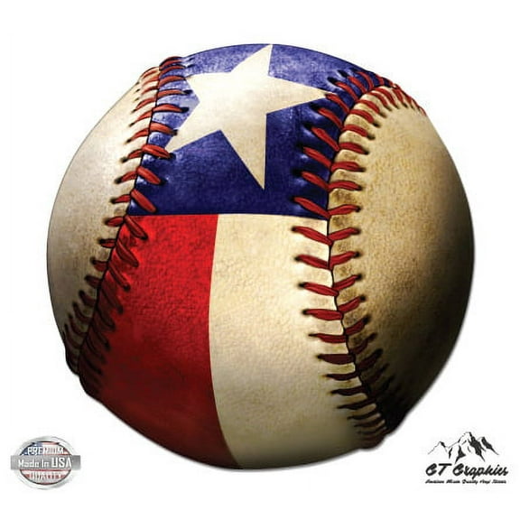 Texas Baseball - 3" Vinyl Sticker - For Car Laptop I-Pad Phone Helmet Hard Hat - Waterproof Decal