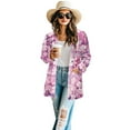 thumbnail image 2 of SCRAWLGOD Cherry Blossom Axolotl Women's Long Sleeve Cardigan for Women Lightweight Jacket with Pockets Elastic Womens Cardigan Jacket Coats for Party Size L, 2 of 7