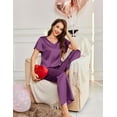 thumbnail image 3 of Ekouaer Pajamas Short Sleeve Lounge Sets 2 Pieces Pj Long Sets, 3 of 7