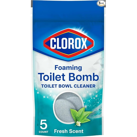 Clorox Foaming Toilet Bomb Toilet Bowl Cleaner, Bleach Free, Fresh Scent, 5 Count