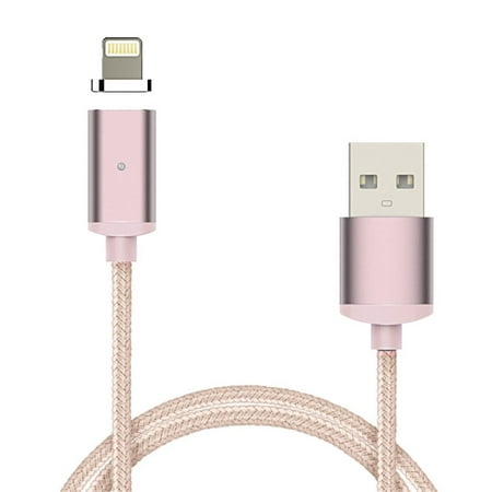 AngelCity Nylon Braided USB Metal Magnetic Micro Fast Charging & Data Transfer Cable For iphone Samsung Android (Best Magnetic Charging Cable For Iphone)