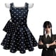 thumbnail image 3 of Disfraz de la familia Wednesday Addams, vestido con estampado de Wednesday, peluca de pelo para niña, trajes góticos Vintage, juego de rol de Halloween, vestido Dress160, 3 of 5