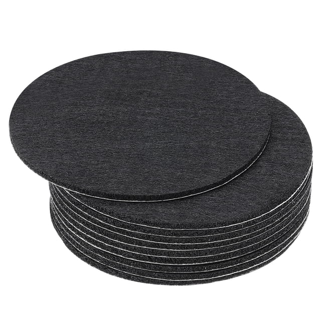 Uxcell 3 Inch Diameter Lamp Base Felt, 10Pack 2mm Thickness Adhesive Non-slip Anti-scratch Backed Felt, Black