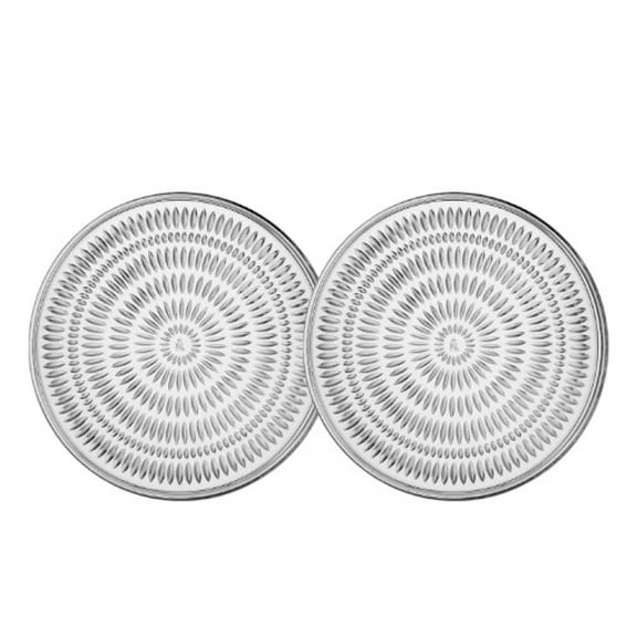 Juego 2 Platos Cristal Ethno, Set Platos de Servicio, Cristalería Alemana, Ideal para Tartas, Galletas, Aperitivos y Frutas, 22 cm, Incluye Caja de Regalo