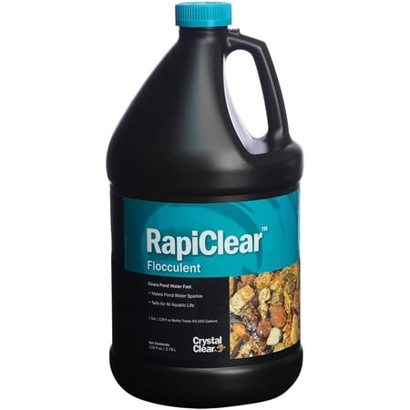 CrystalClear RapiClear Liquid Flocculent - Pond Water Clarifier - 1 Gallon Treats Up to 64,000 Gallons