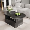 thumbnail image 2 of BIGWOO Table Basse Table à Thé avec Tiroirs et Compartiments de Rangement, 39.5”x23.5”x15” Noir, 2 of 8