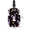 thumbnail image 6 of Square 2Pack PU Leather Rabbit Glasses Stars Cruise Luggage Tag with Privacy Cover and Name ID Tag for Travel Handbags Backpacks Luggage Tags, 6 of 6