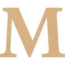 Wood Letters, Blank 15'' Times Font M, Craft Wall Hanging Shape
