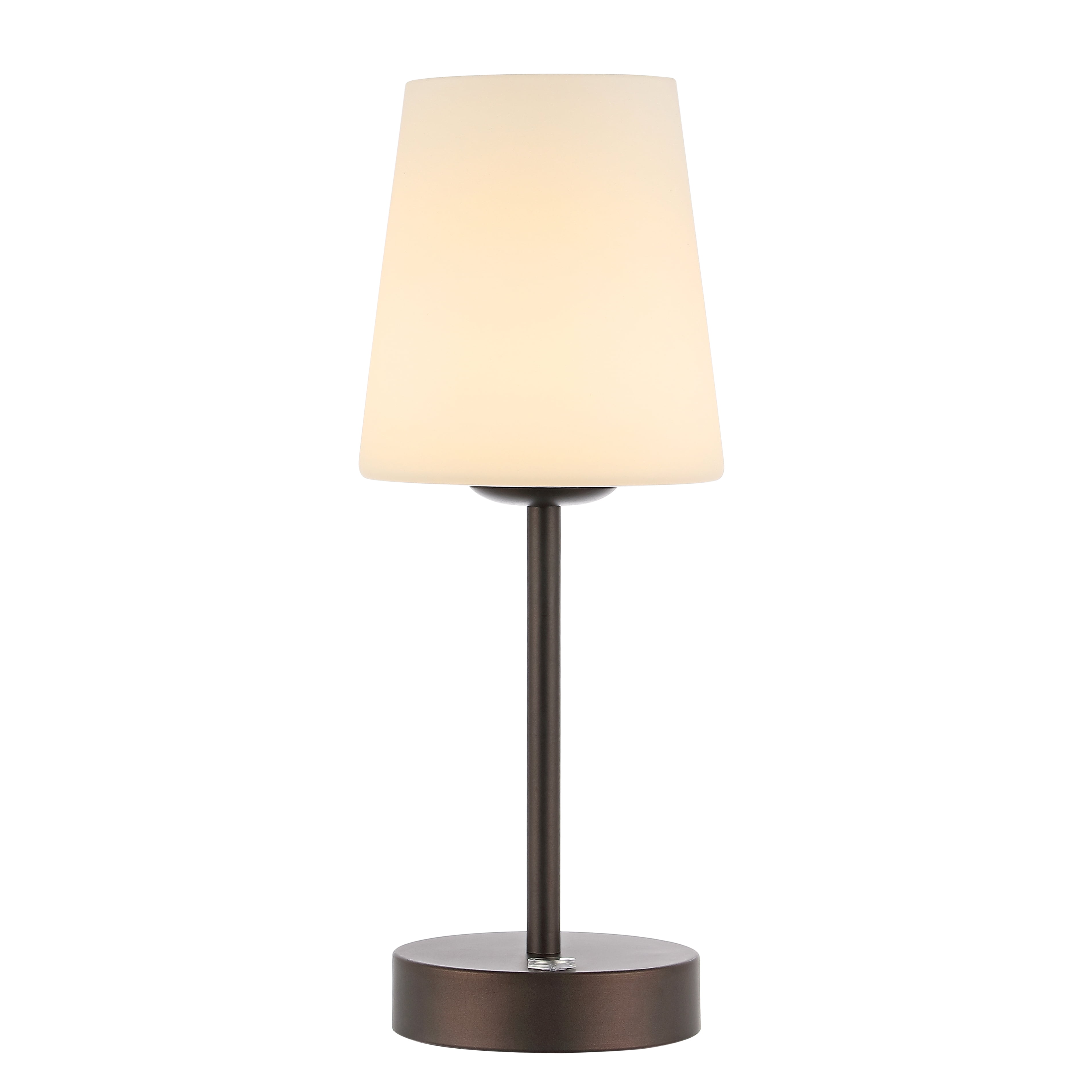 JONATHAN Y Carson 12.75" Bohemian Farmhouse Iron Rechargeable Integrated Portable LED Table Lamp, Oil Rubbed Bronze/White, JYL7110B
