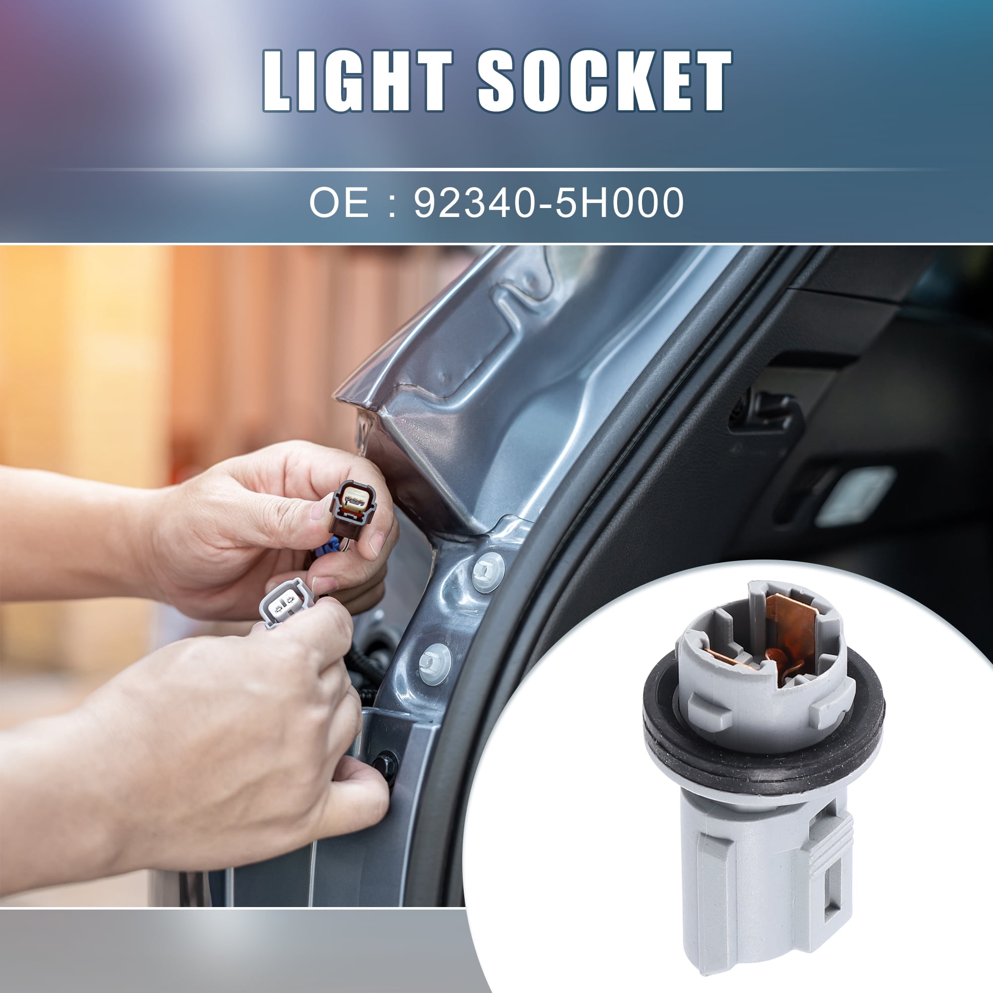 Unique Bargains Turn Signal Light Bulb Holder 92340-5H000 for Hyundai Gray