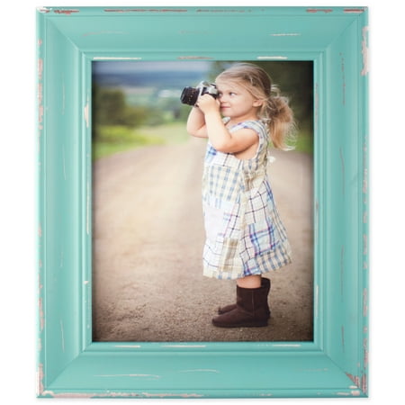 Blue Color Frame - DII, Rustic Farmhouse, Distressed Wooden Picture Frame, 8x10, Blue