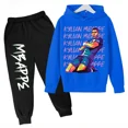 thumbnail image 3 of Conjunto de sudadera y pantalones con estampado de Mbappé para niños, primavera y otoño, conjunto de ropa deportiva de 2 piezas para niños y niñas, ropa para niños, 3 of 5