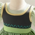 thumbnail image 5 of MIXUE Baby Girls Casual Dresses Summer Solid Color Round Neck Ruffle Puff Sleeve Princess Dress Activewear,Green,12-18 Months, 5 of 8