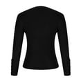 thumbnail image 5 of Lilgiuy Women's Autumn And Winter Casual Button Round Neck Long Sleeve Solid Color Sweater Tops Blouse, Black ,8(L) Fall Fashion for 2022 Spring Winter, 5 of 5