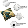thumbnail image 4 of GOSMITH 2-Piece Short Plush Throw Pillow Cover Blue Green Peacock White, 4 of 6