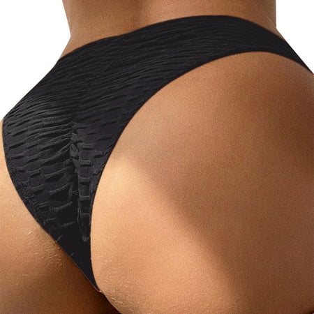 Fainosmny For Women S Triangle Pure Bikini Bottoms Elastic Split Bikini Bottom Black XL