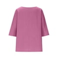thumbnail image 5 of Women's Cotton Linen Batwing Sleeve Blouse Round Neck Pleated Casual Top 2026 Lightweight Summer Top for Daily and Home Wear, 5 of 5