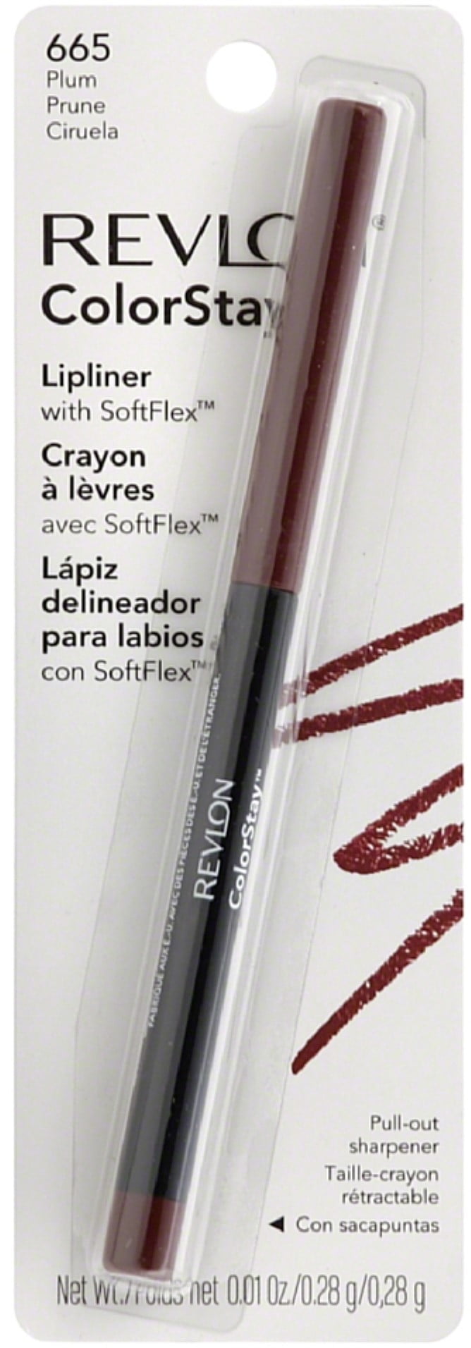 Revlon ColorStay Lip Liner with SoftFlex, Plum [665] 1 ea (Pack of 2