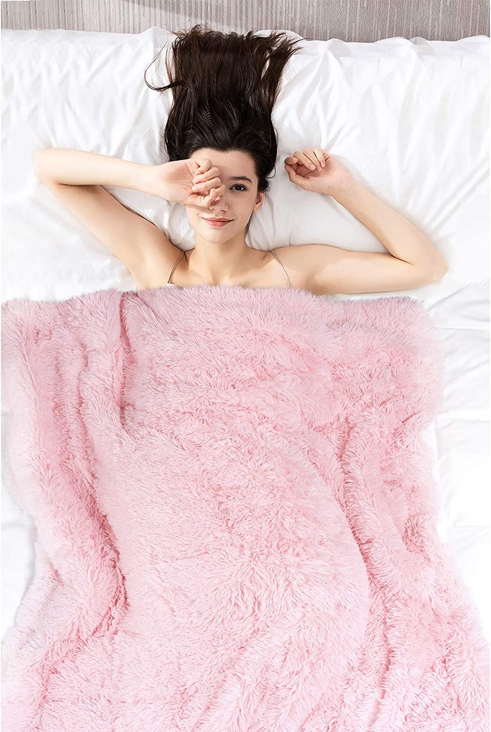 Softlife Faux Wool Weighted Blanket Adult 15lbs Shaggy Heavy