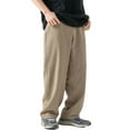 thumbnail image 2 of Men's Casual Pants Men's Loose Texture Basic Solid Color Pants Casual Long Khaki XL, 2 of 4