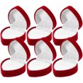 thumbnail image 3 of DECOMELODY Ring Boxes for Wedding Day Heart Shaped Ring Box Red 6Pcs 1.97X1.97X1.38in, 3 of 10