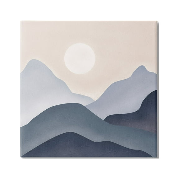 Stupell Industries Towering Mountain Peaks Abstract Shining Moon Sun Graphic Art Gallery Wrapped Canvas Print Wall Art, Design by JJ Design House LLC