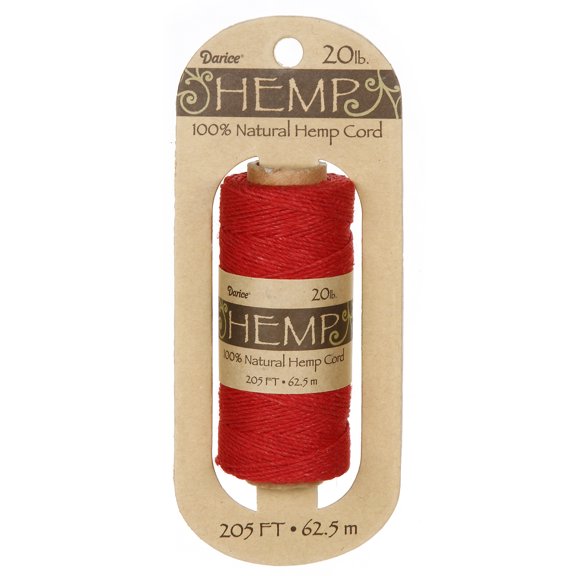 Hemp Cord: 20lb Weight, Red, 205 feet