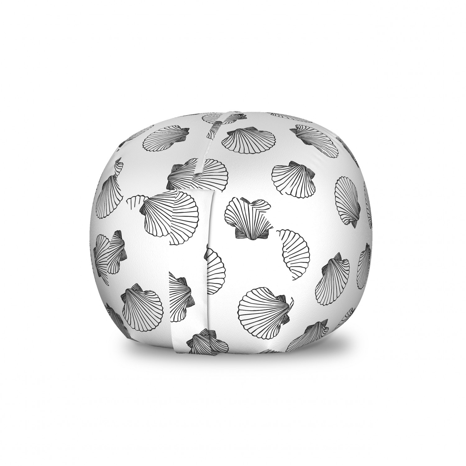 Seashell Storage Toy Bag Chair, Simplistic Underwater Souvenir Shell