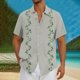 thumbnail image 1 of Blusa y camisa de manga corta con cuello vuelto Camisa casual para hombre Camisa de bolos vintage de manga corta Camisas de verano de playa cubana Camisa con botones Blusa para hombre Poliéster, 1 of 5